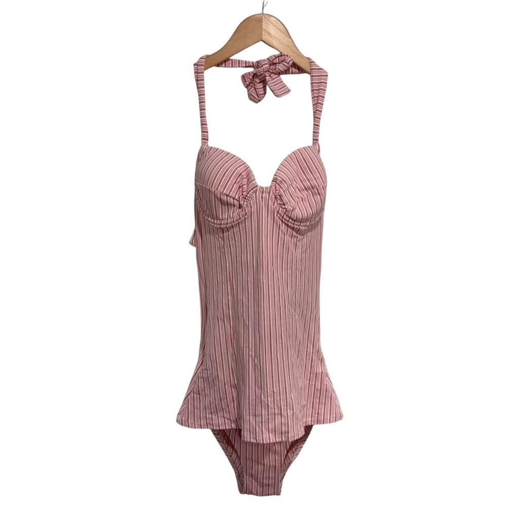 2/$40 Pez D'Or Barcelona Nautical Striped Halter Bathing Suit One-Piece Tankini